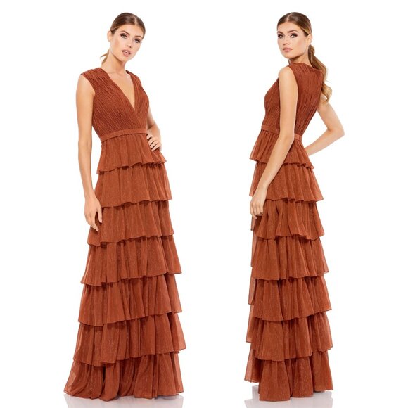 MAC DUGGAL | SPARKLY RUFFLE LAYERED GOWN #49287 - Picture 2 of 15